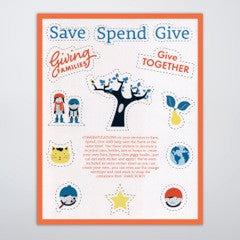Save/Spend/Give Piggy Bank Stickers